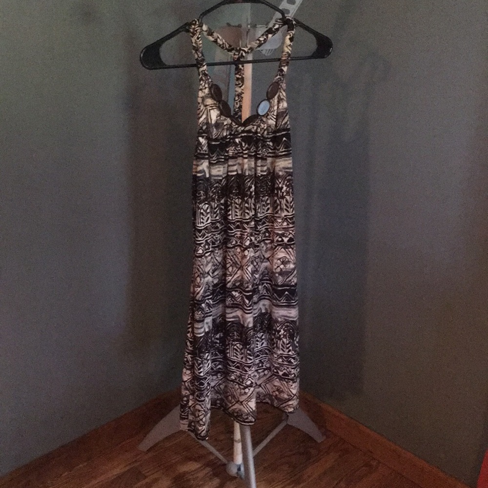 Women’s mid length summer dress.